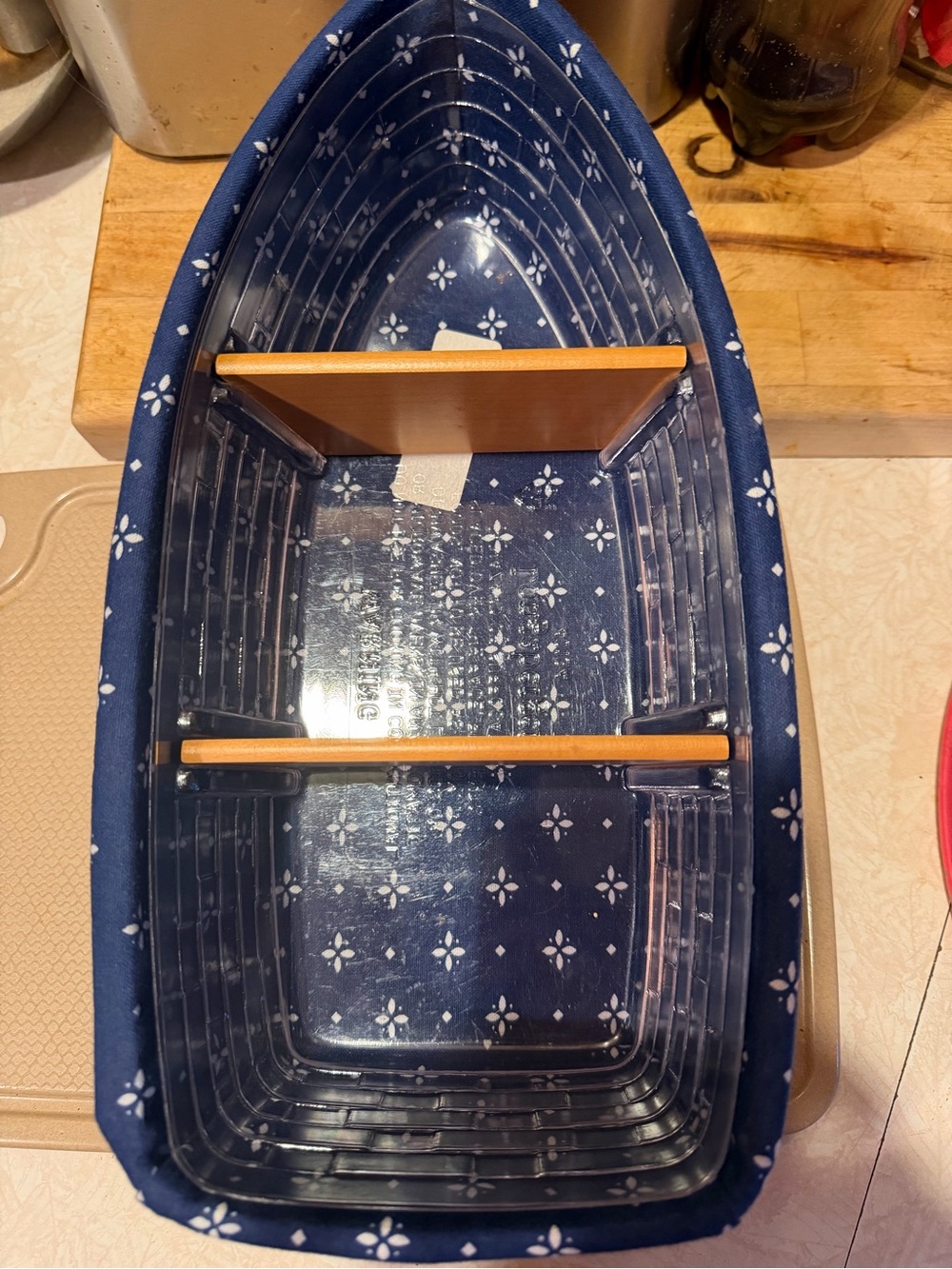 Longaberger row your boat Floral Pattern Decorative Boat Basket - Home Accents
